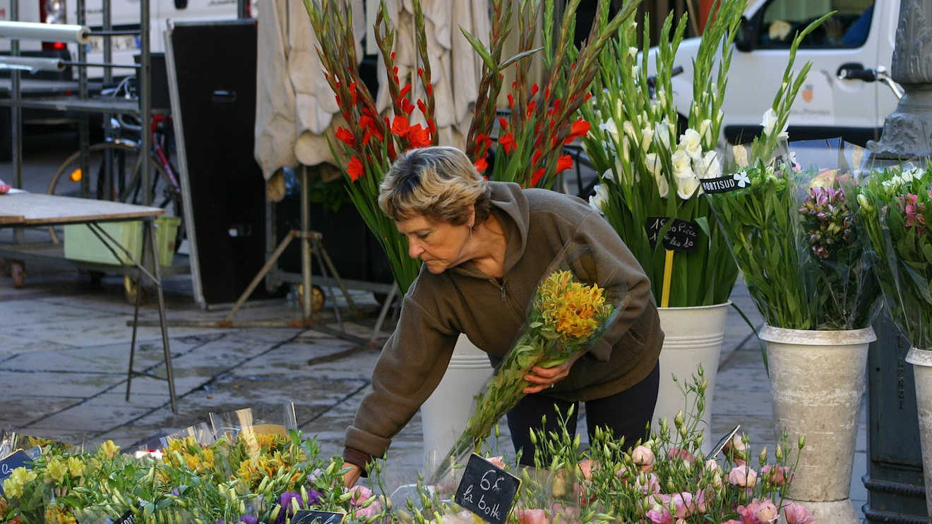 beziers flower market france