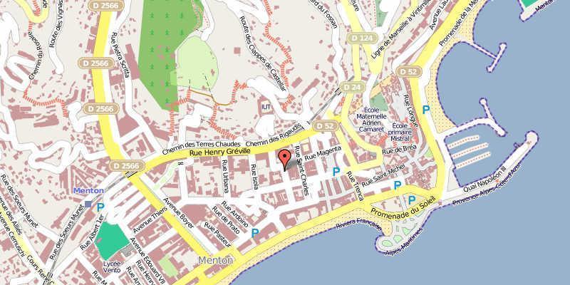 Map of Menton France and Surrounding Towns